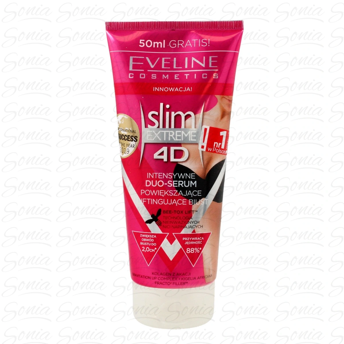 Eveline 4D slim EXTREME Intensywne Duo - Serum powiększające biust  200ml 5901761913972