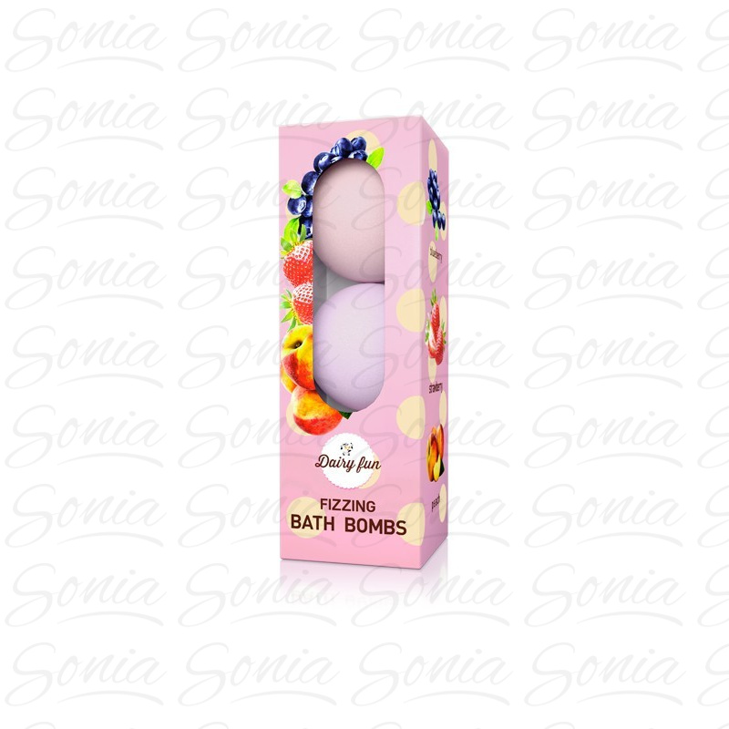Dairy Fun Musujące kule do kąpieli  - Truskawka-Jagoda-Brzoskwinia 3 x 100 g 5901350448021