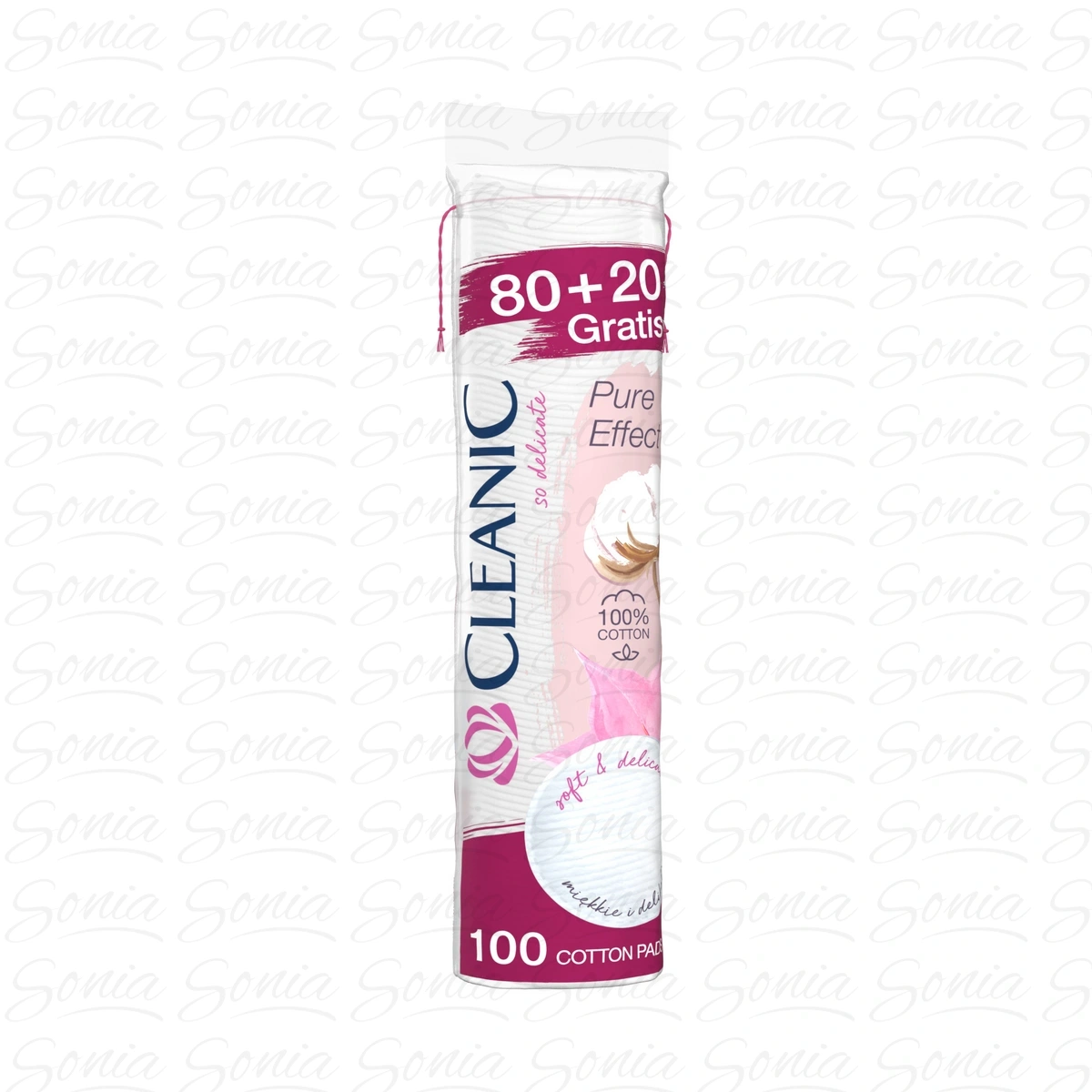 CLEANIC Płatki kosmetyczne okrągłe Pure Effect 80 sztuk + 20 sztuk ...