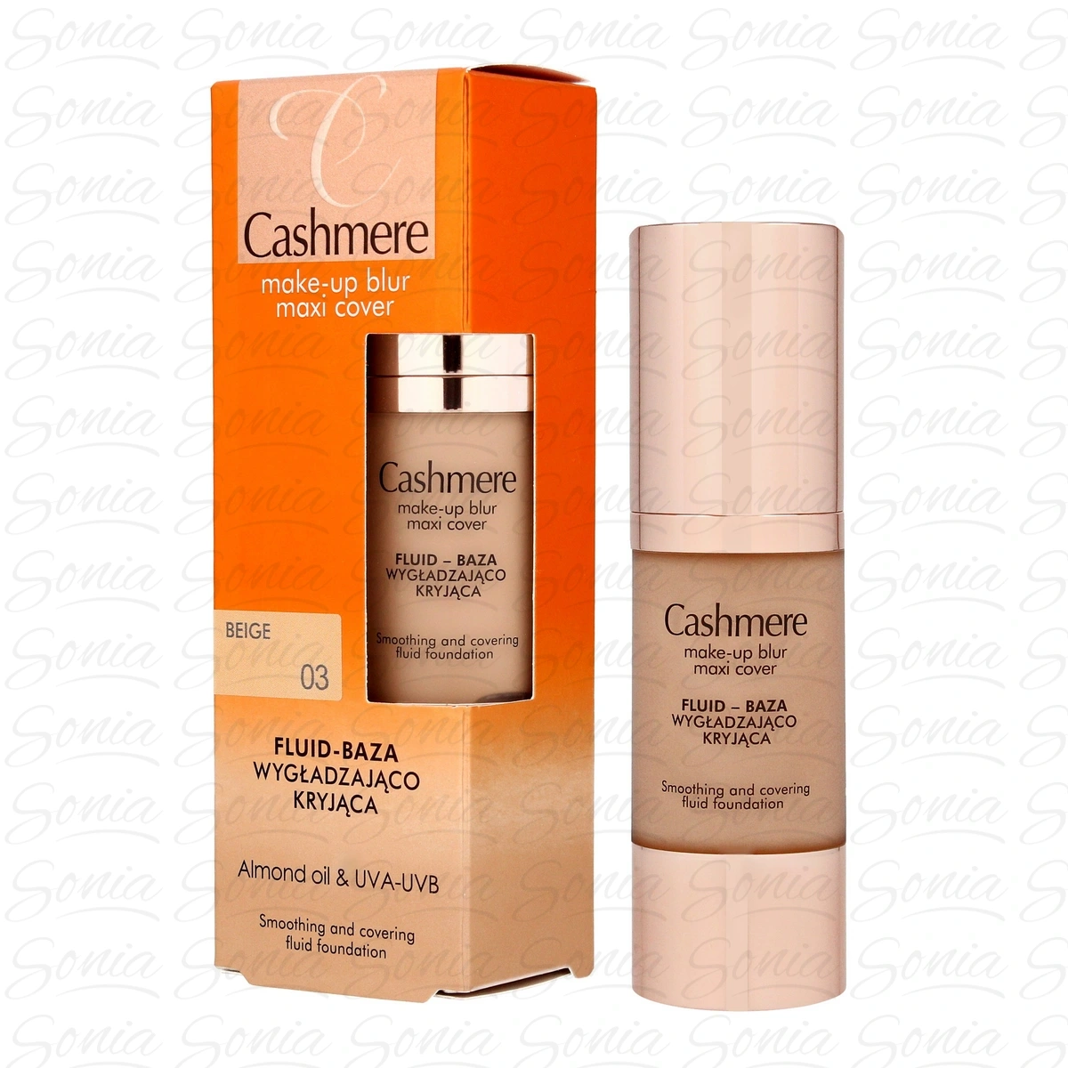 Dax Cosmetics Cashmere Fluid -baza wygładzająco-kryjąca nr 03 Beige 30ml 5900525040435