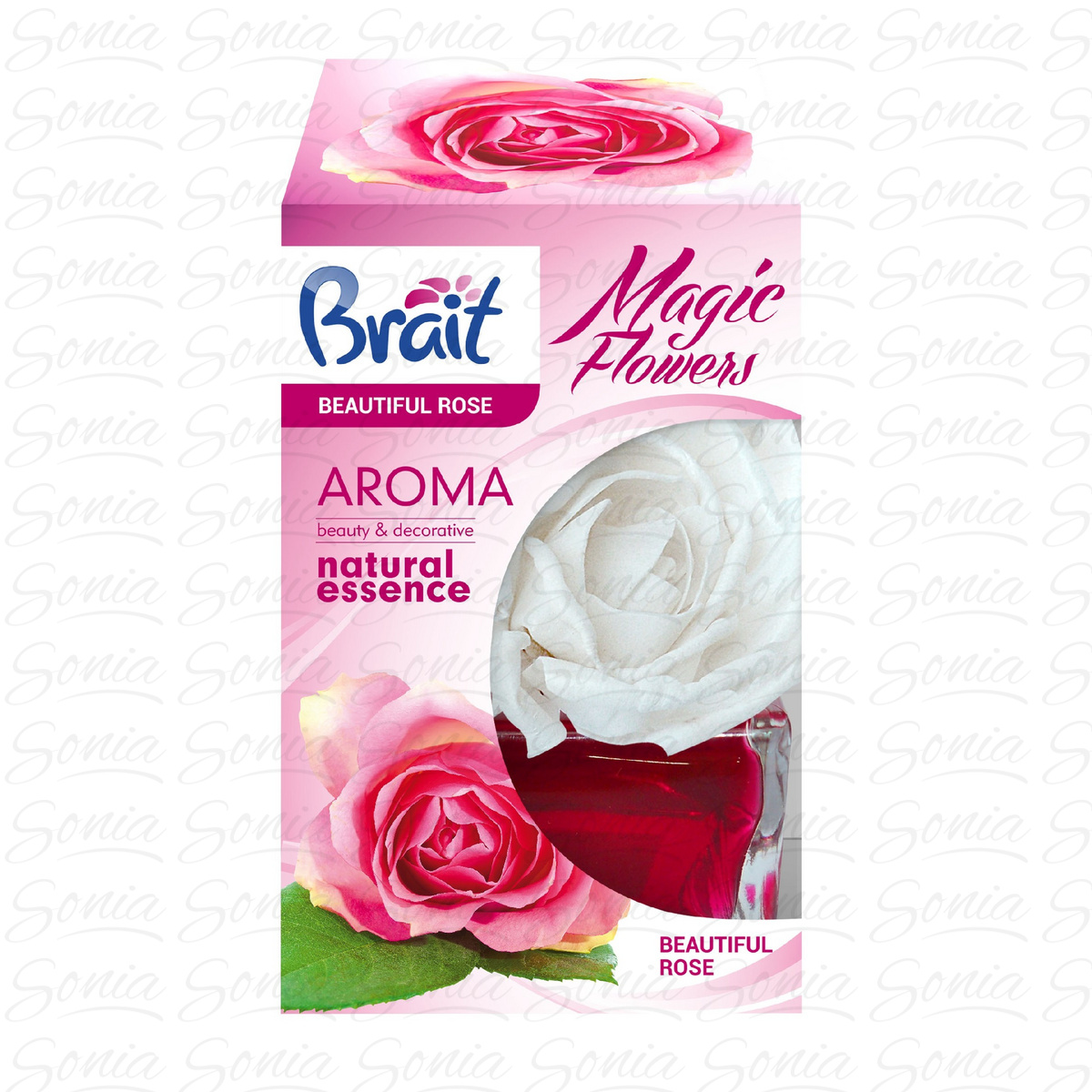 Brait Magic Flower Dekoracyjny Odświeżacz powietrza Beautiful Rose  75ml 5908241712193