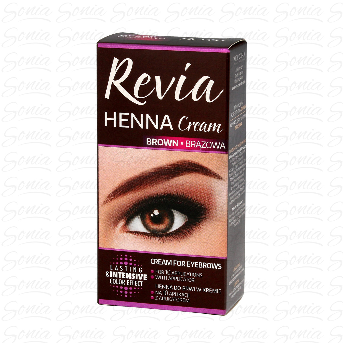 Verona Revia Henna do brwi w kremie Brązowa  15ml 5901468904471