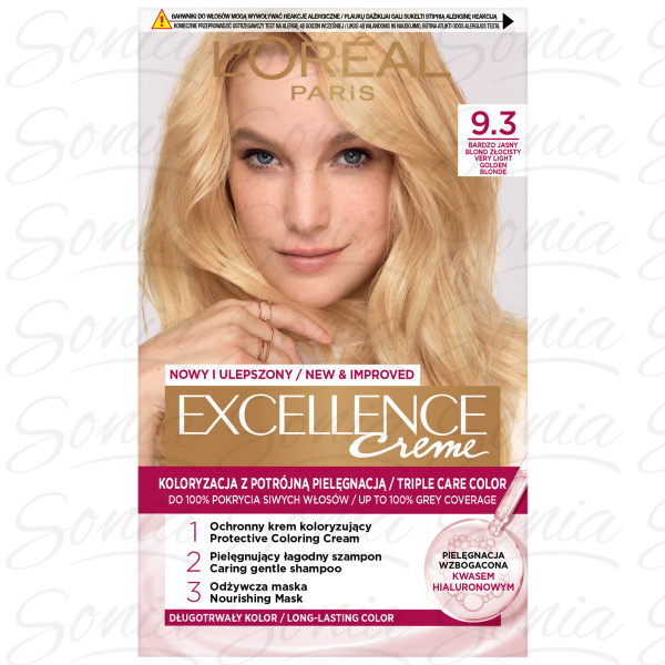 LOREAL Excellence Creme Krem koloryzujący 9.3 bardzo jasny blond złocisty 1op.