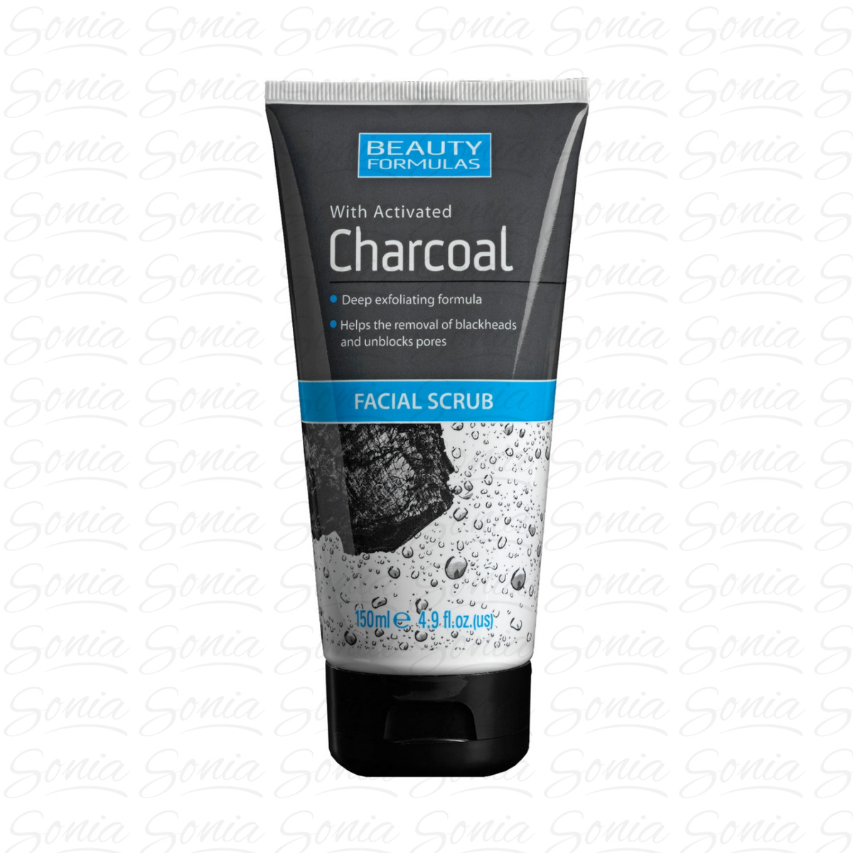 Beauty Formulas Charcoal Peeling do twarzy głęboko oczyszczający z aktywnym węglem  150ml 5012251012249