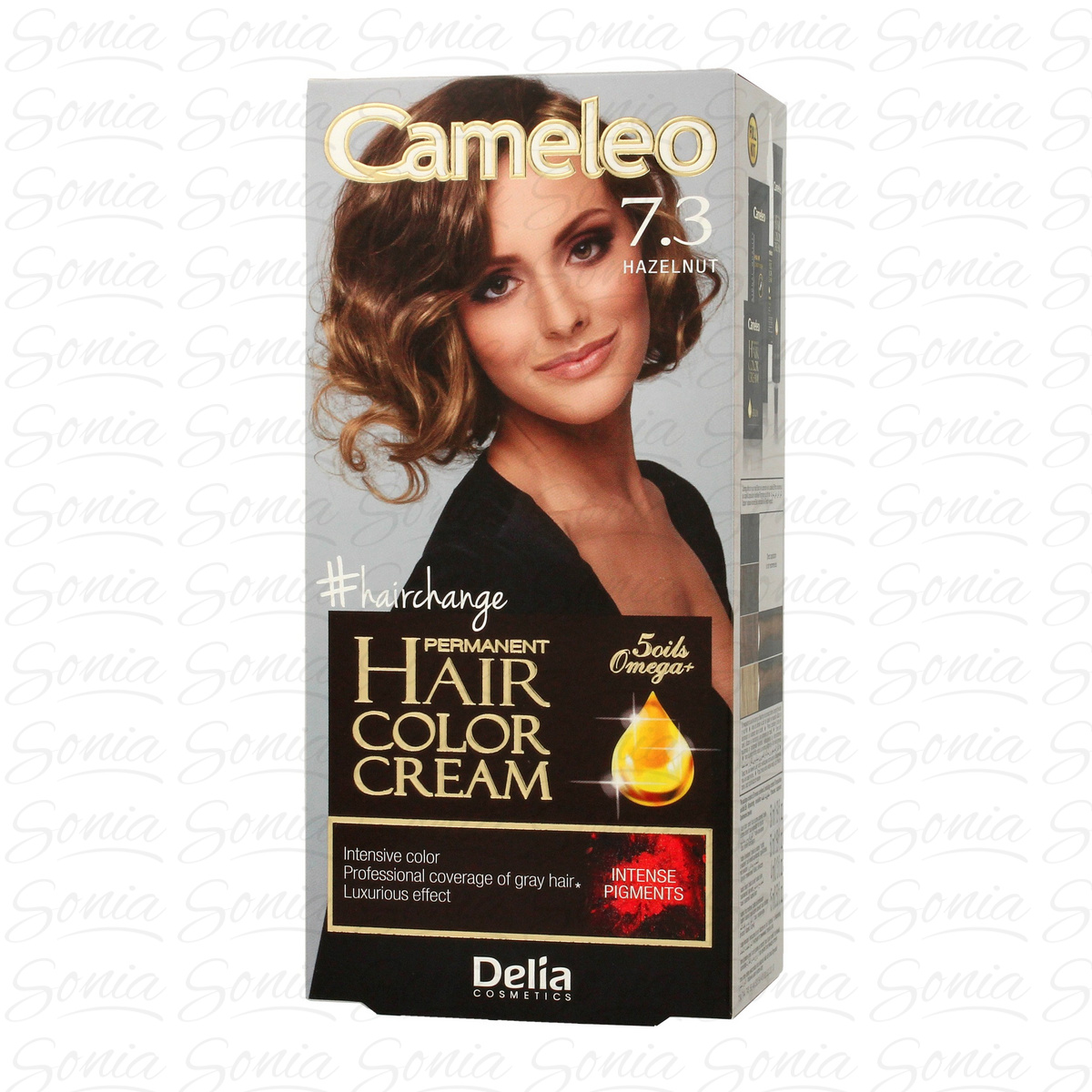 Delia Cosmetics Cameleo Farba permanentna Omega+ Hazelnut 7.3 5060303950056