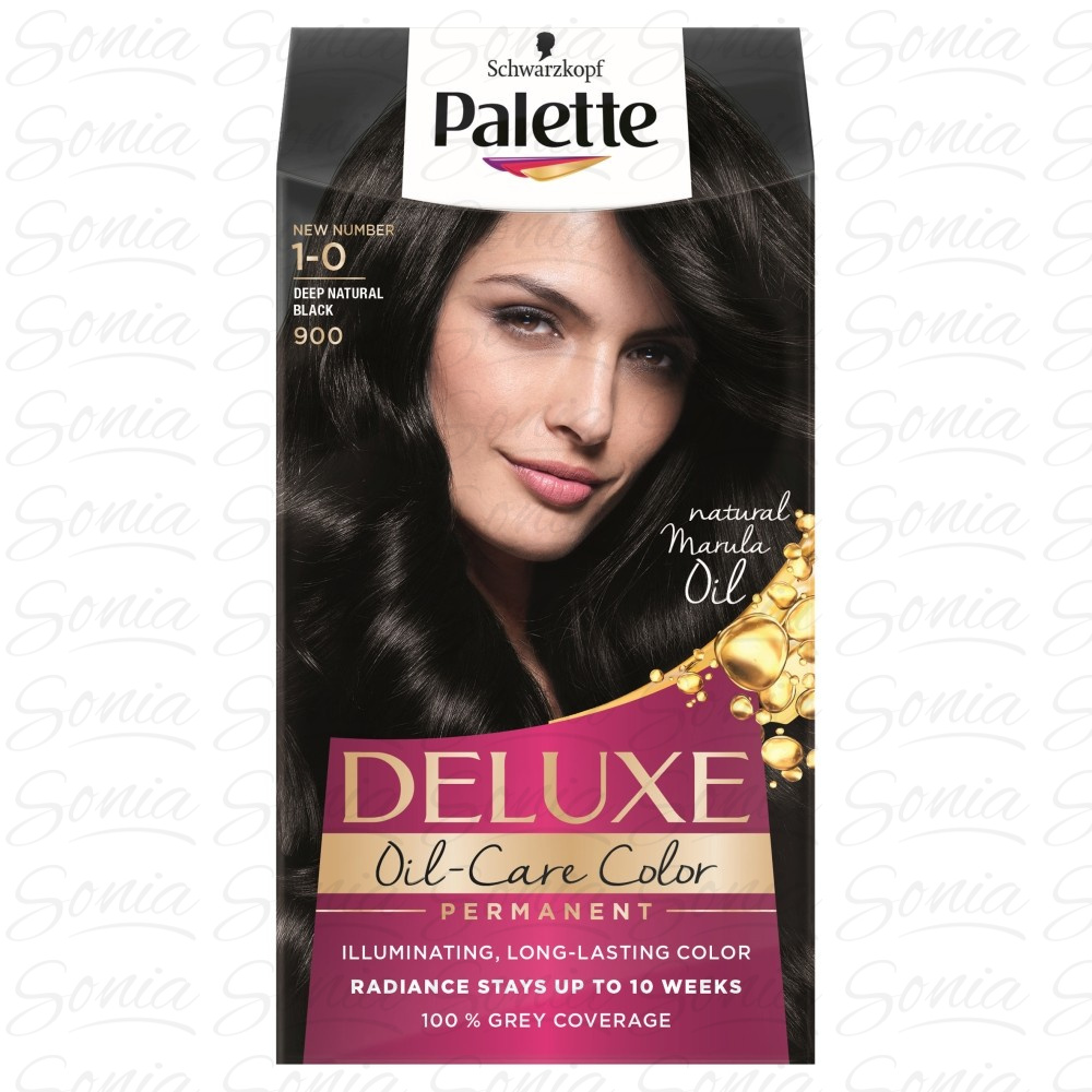 Palette Deluxe Farba do włosów permanentna nr 1-0 (900) Głęboka Naturalna Czerń  1op. 9000100966634