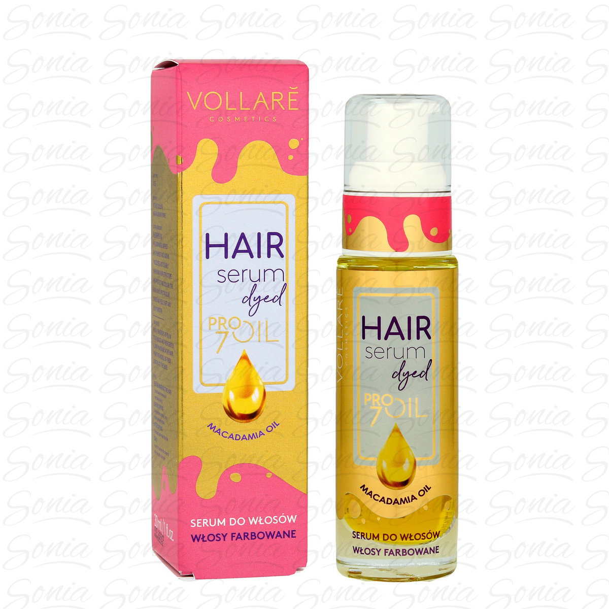 Vollare Pro Oils Color & Shine Serum do włosów farbowanych Macadamia Oil  30ml 5902026640916