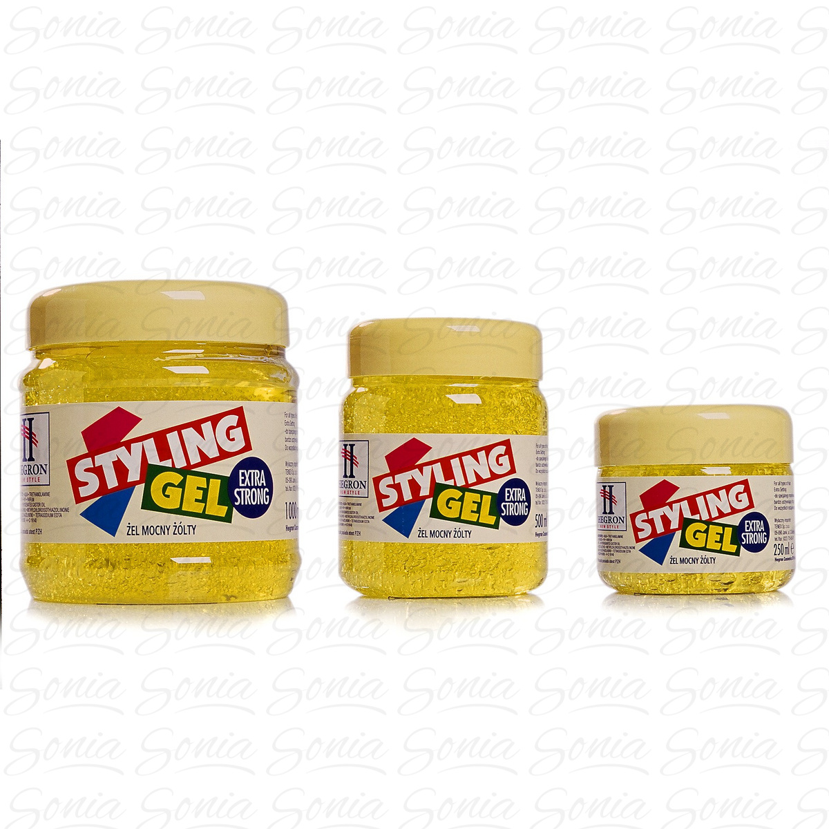Hegron Styling Żel do modelowania włosów 500ml extra strong żółty 8710444884211