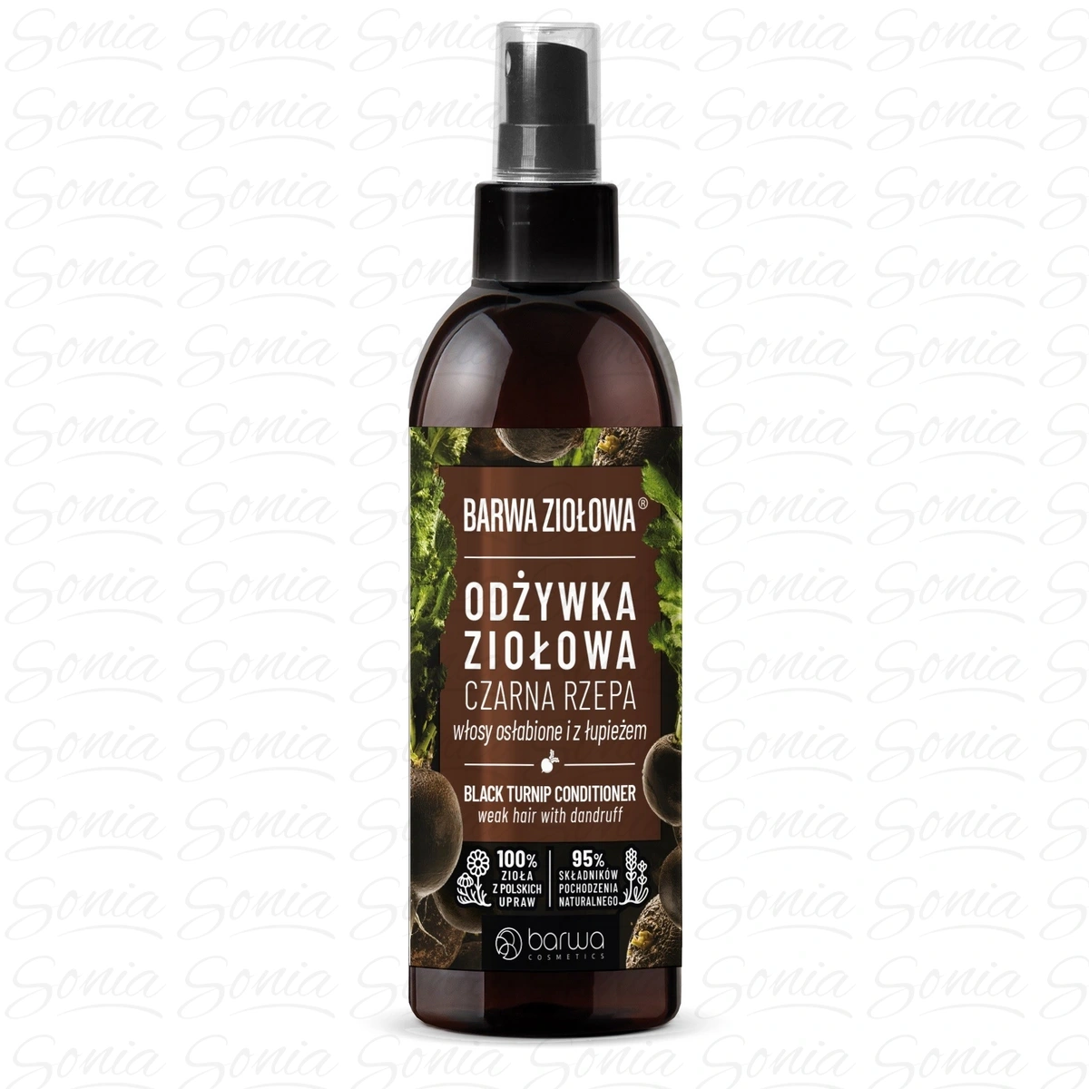 BARWA Ziołowa Odżywka do włosów Czarna Rzepa - włosy osłabione i  z łupieżem  250ml 5902305001643