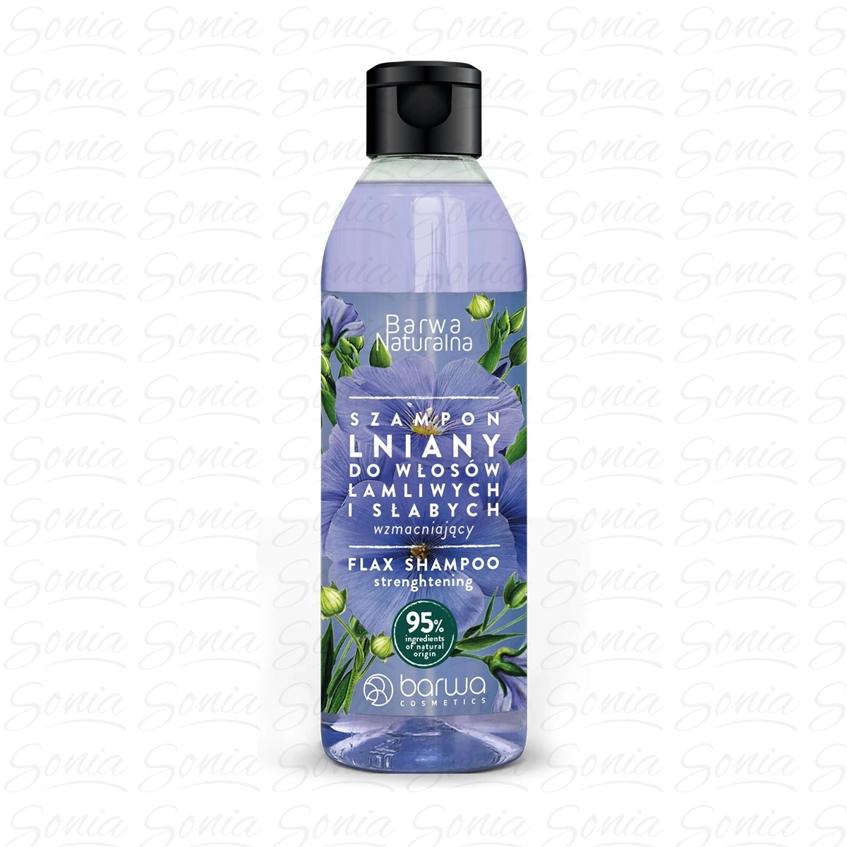 BARWA Naturalna Szampon do włosów Lniany wzmacniający - włosy słabe i łamliwe  300ml 5902305000349