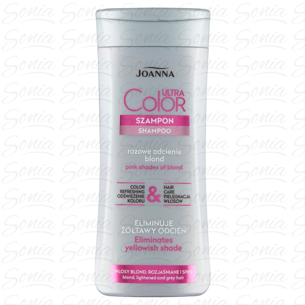 Joanna Ultra Color System Szampon różowy do włosów blond , rozjaśnionych i siwych  200ml 5901018017286