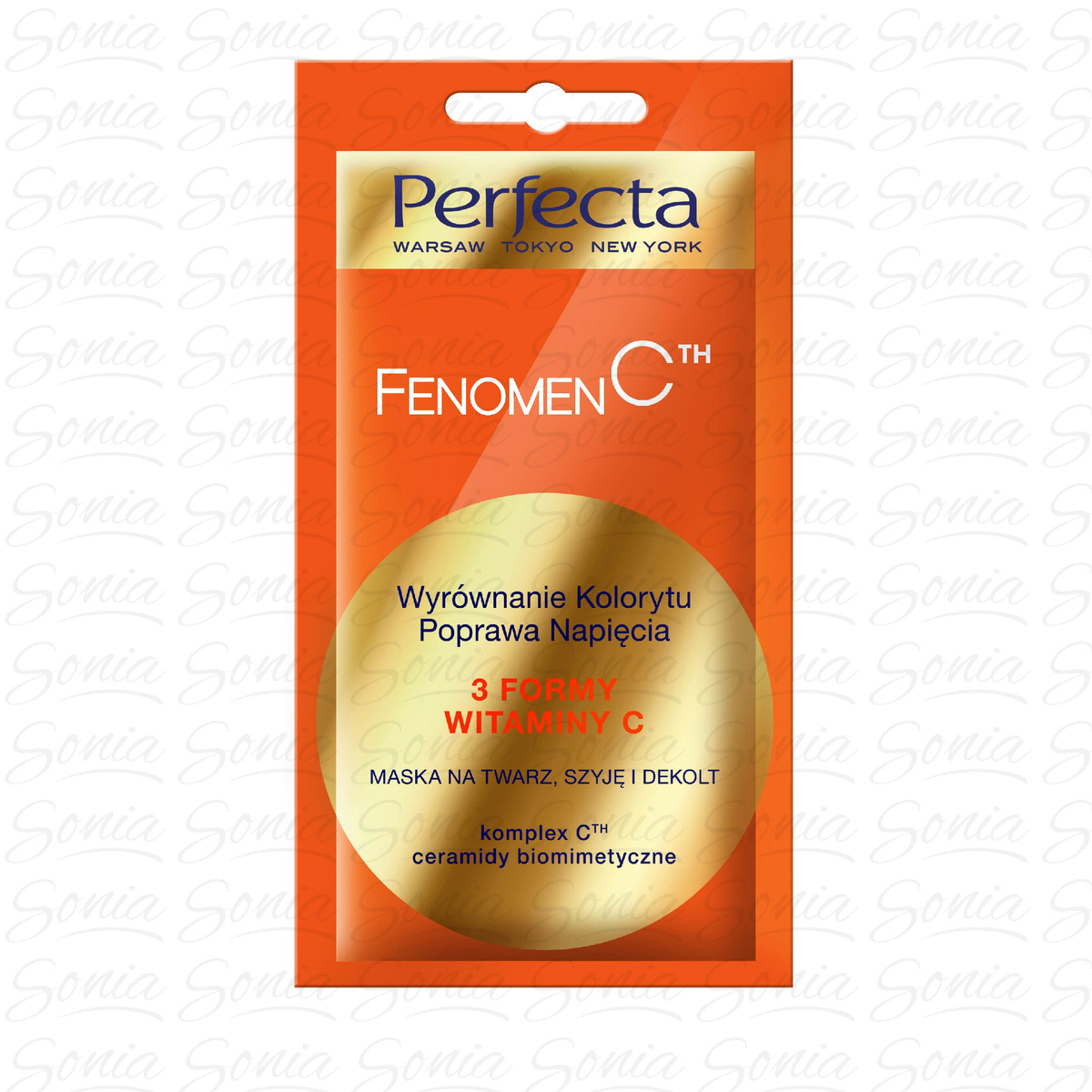Perfecta Beauty Fenomen C Maska na twarz,szyję i dekolt -wyrównanie kolorytu i poprawa napięcia  8ml 5900525052827