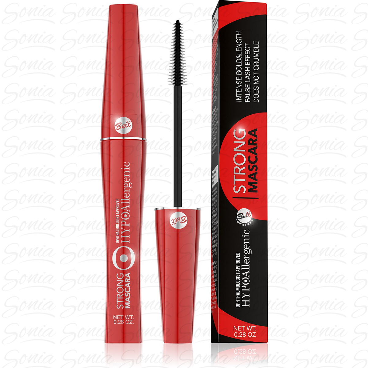Bell Hypoallergenic Tusz intensywnie podkreślający rzęsy Strong czarny  9g 5902082524823