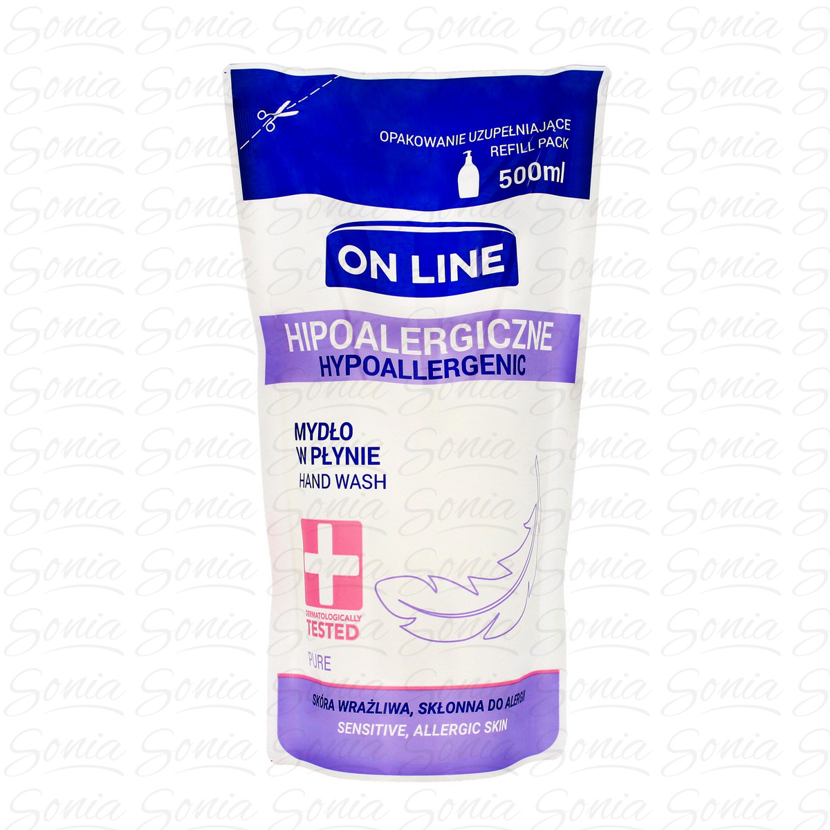 On Line Mydło w płynie Hipoalergiczne Pure - uzupełnienie  500ml 5903116738681