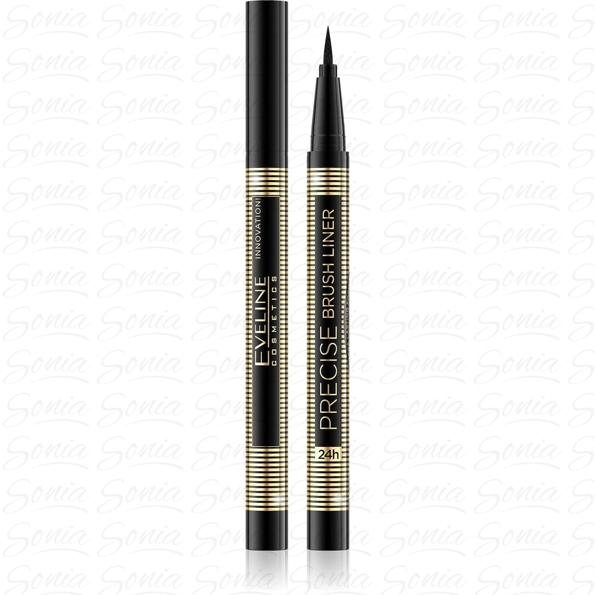 Eveline Precise Brush Liner Eyeliner czarny 24h 1szt 5901761977547